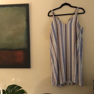 xhilaration striped sleeveless midi boho dress